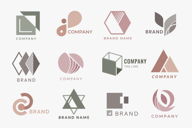 Ilustración de distintos logotipos ficticios.