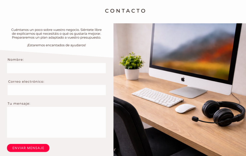 Nueva sección de Contacto del primer restyling de la web de Kodyto.